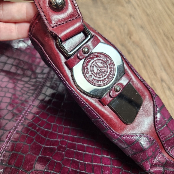 DONALD J. PLINER croc embossed tote shoulder bag - Picture 4 of 11